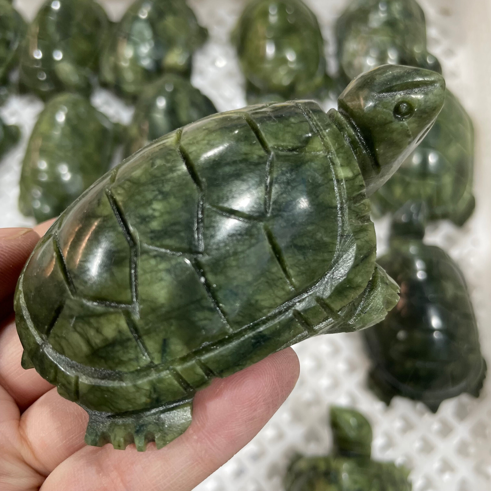 1pcs wholesale Rare Afghan jade carved turtle statue House garden decor