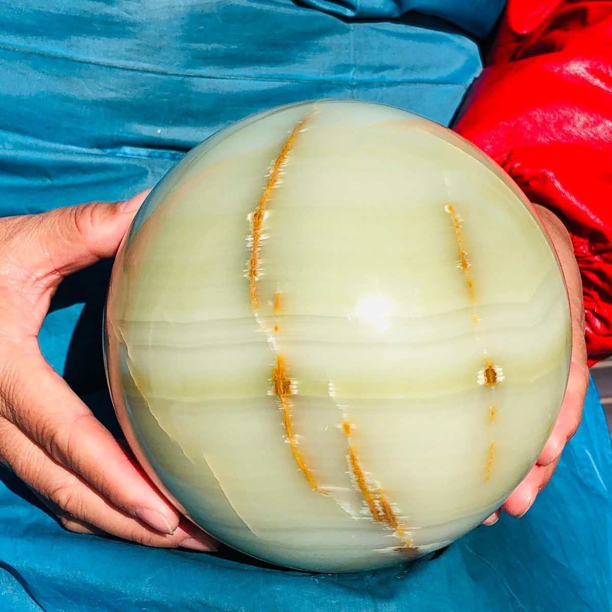 10.58LB Natural Afghan Jade Sphere Polished Crystal Healing Ball Home Reiki