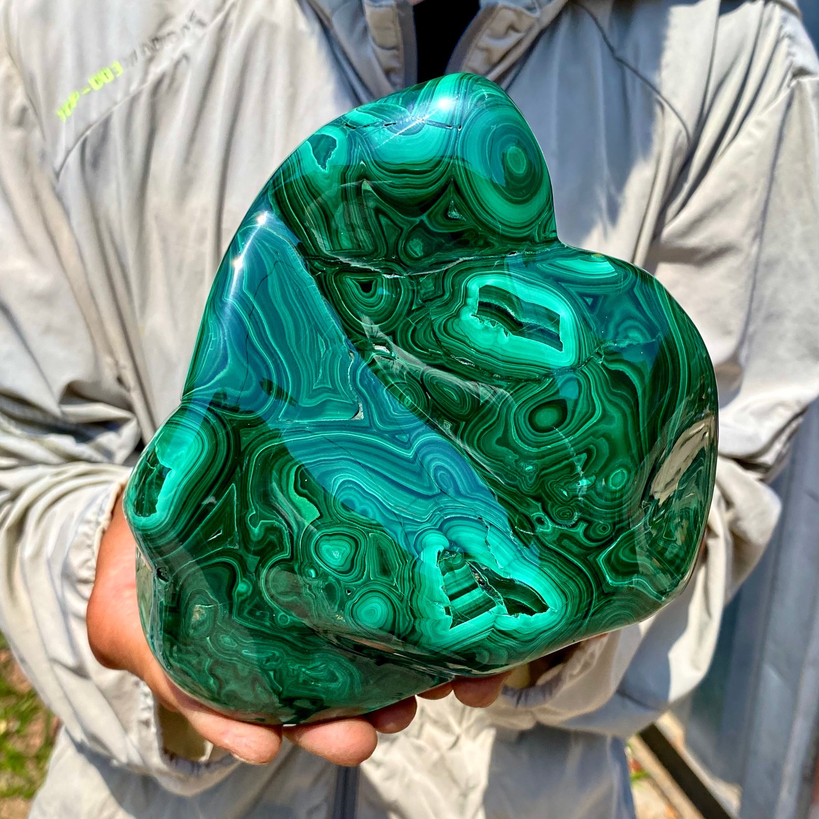 6.15LB Natural glossy Malachite transparent cluster rough mineral sample
