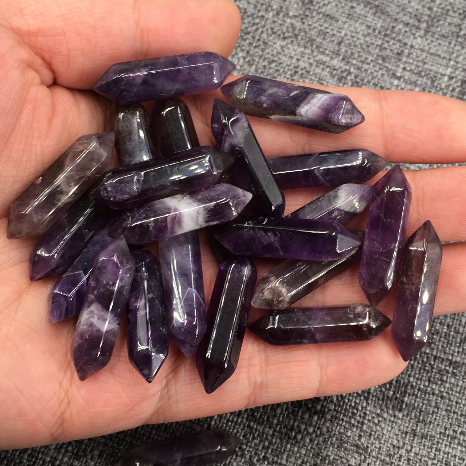 A Lot Natural Obelisk Quartz Crystal Wand Double Point Wholesale Reiki Healing