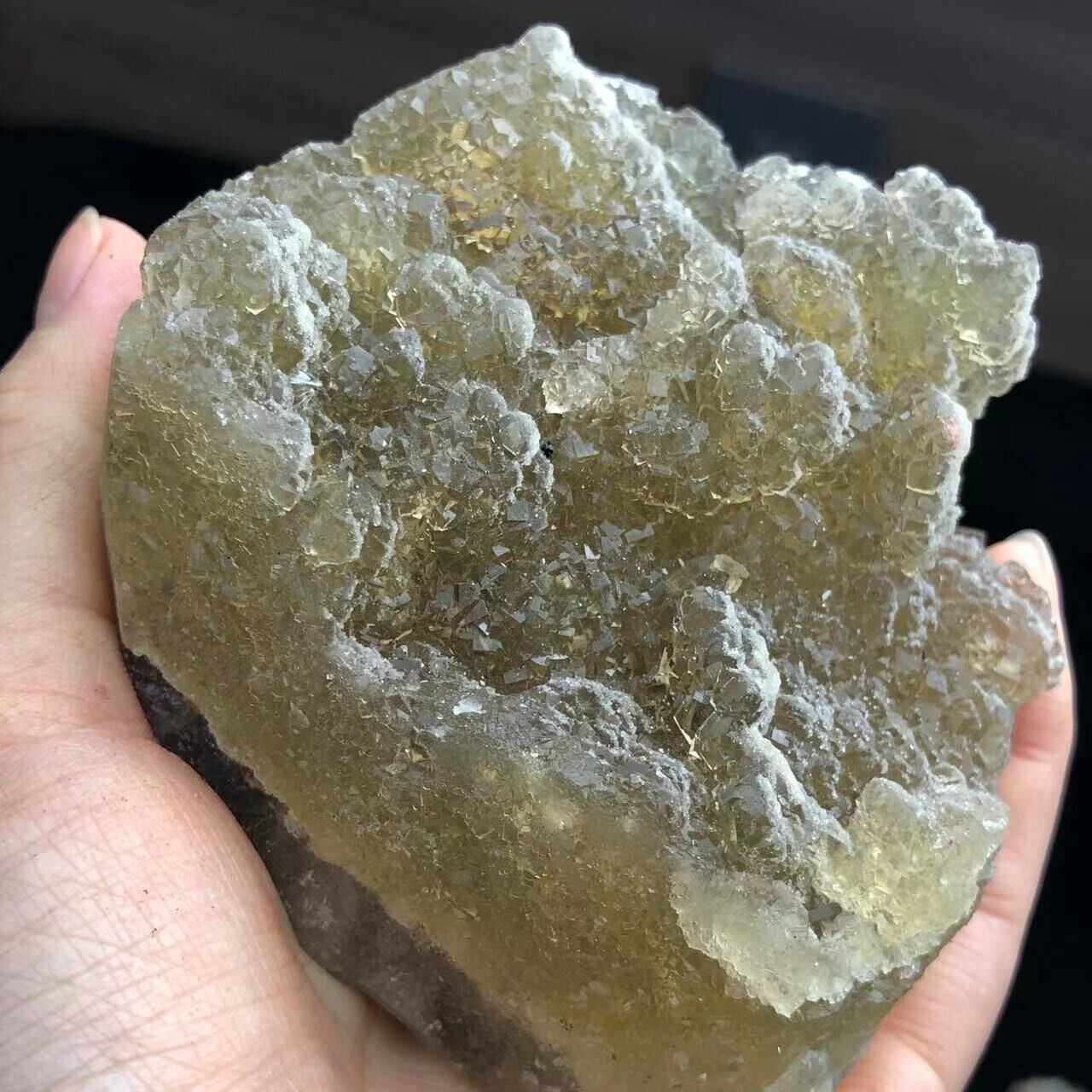 454g Rare Translucent Deep Yellow Spherical Fluorite Crystal Mineral Specimen