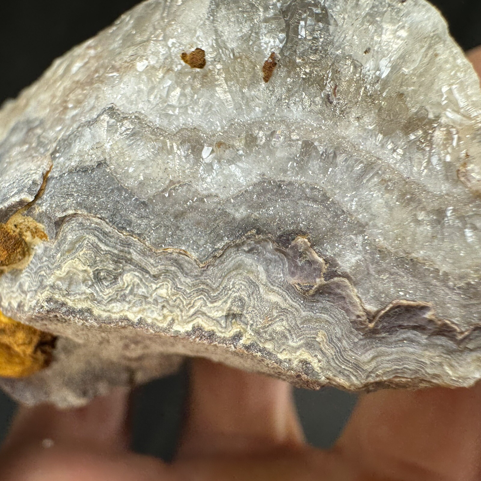 Lot of 5 Quartz Crystal Druse Clusters on Lace Agate | Missouri