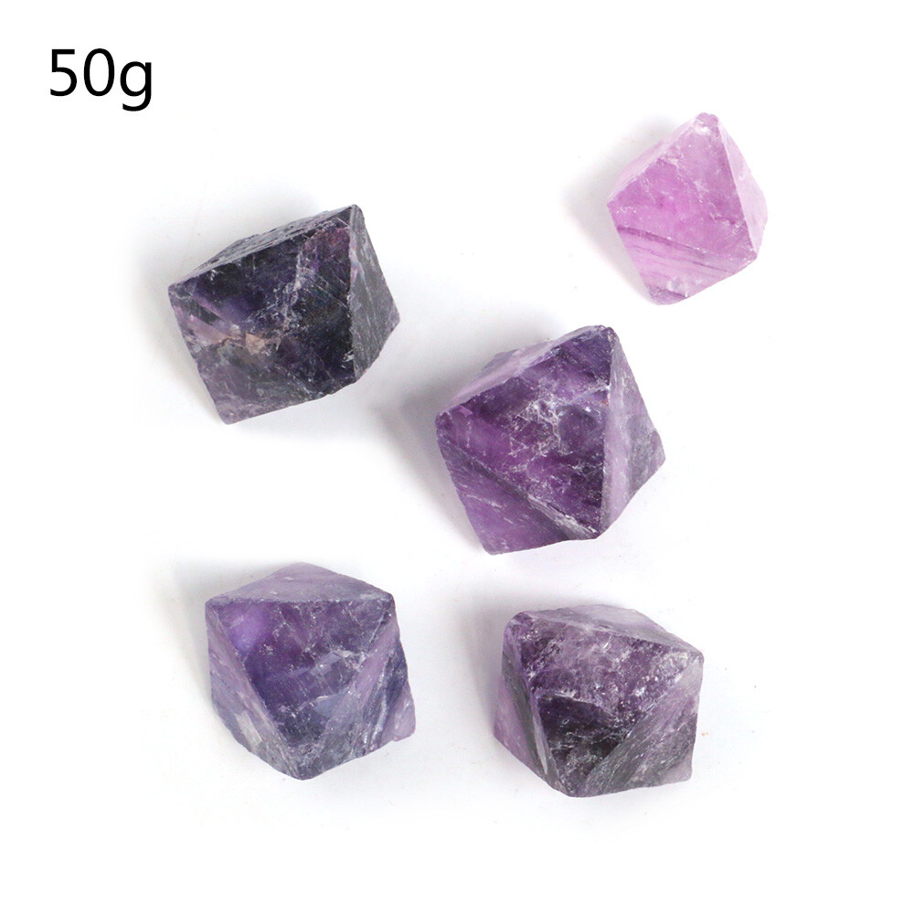 50/100g Natural Colorful Fluorite Octahedron Crystal Quartz Mineral Healing Gift
