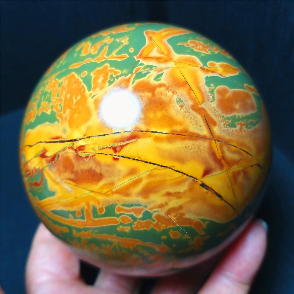 RARE 1020G Natural Polished Colorful Agate stone Ball Healing Madagascar CA4819