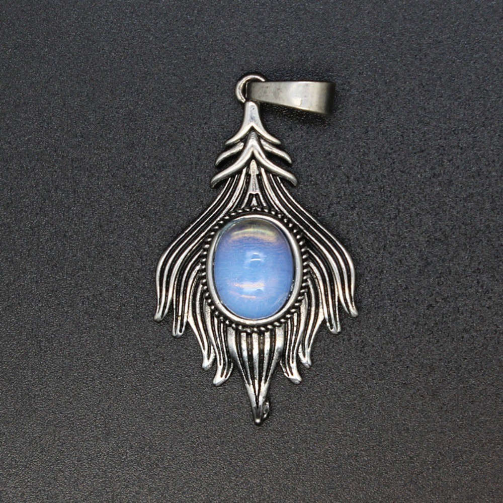 Vintage Fox Tail Charm Pendant Crystal Stone DIY HandCarved Fashion Jewelry Gift