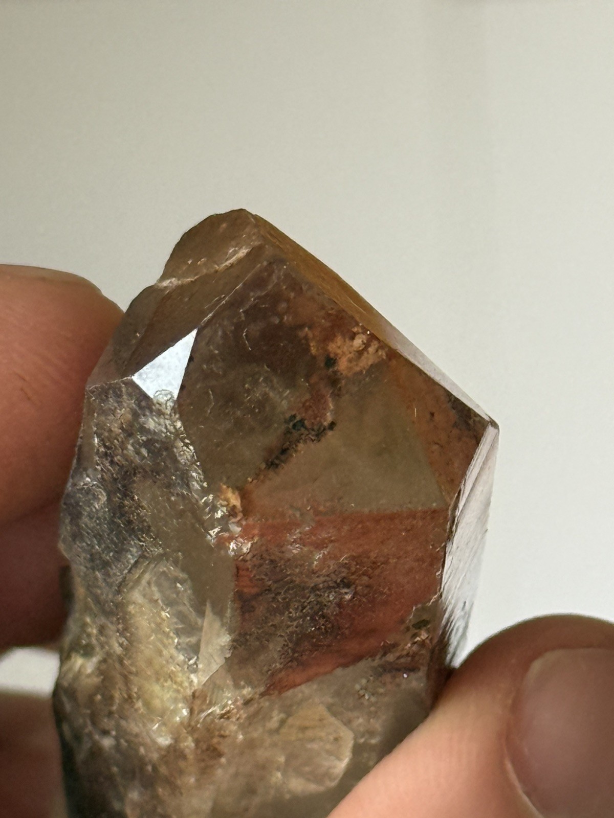 Quartz Crystal w/ Phantom & Hematite Red Feather, CO 5cm – 34.2g – ID20