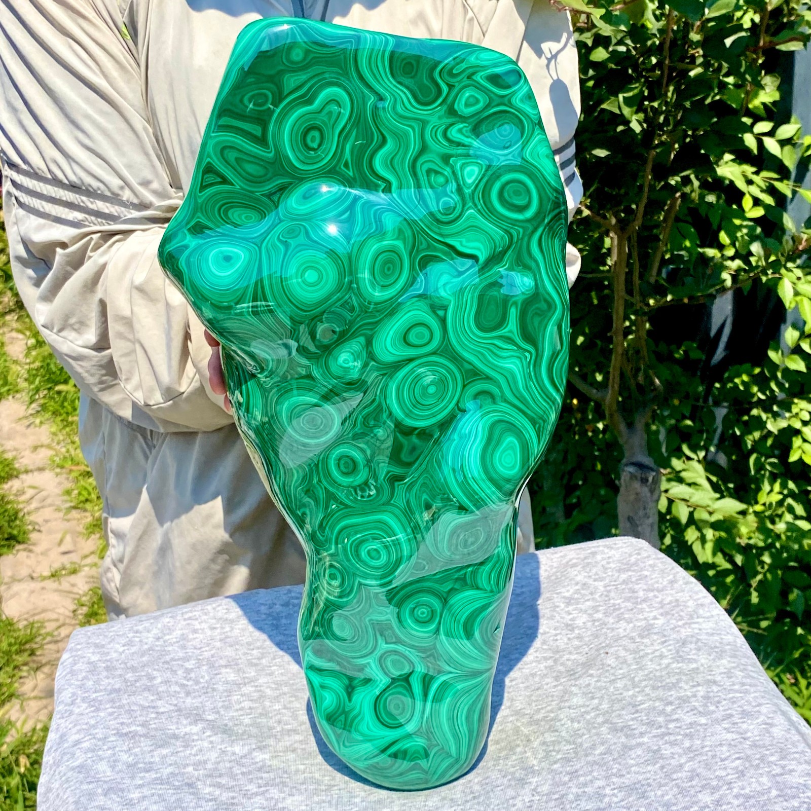 35.05LB Natural glossy Malachite transparent cluster rough mineral sample