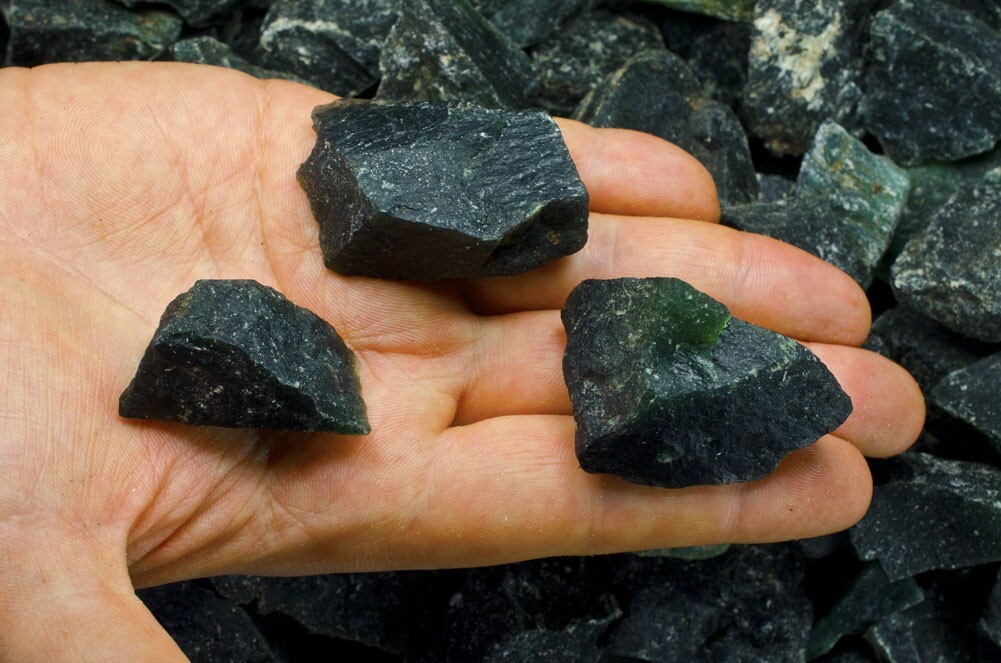 3 lbs Green Serpentine Rough Stones – Natural Crystal Mineral Rock Tumbling