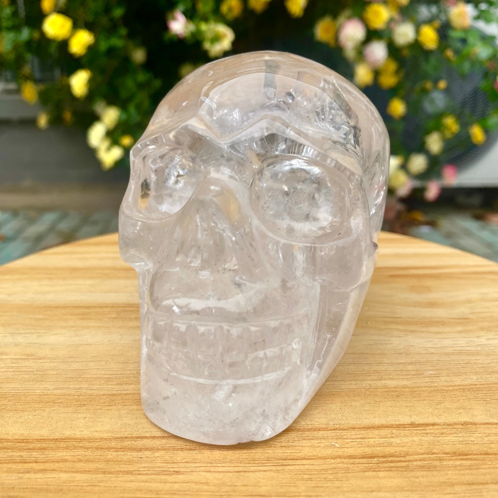 2.46LB TOP! White melting quartz hand carved crystal skull gem reiki healing