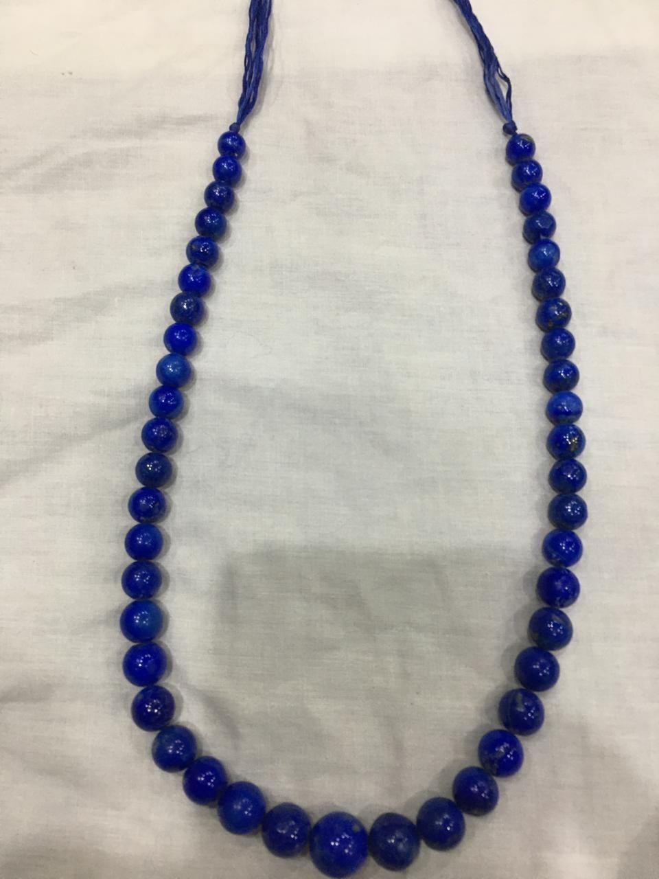 Lapis Lazuli Bead Necklace Blue Gemstone Jewelry Chakra Stone
