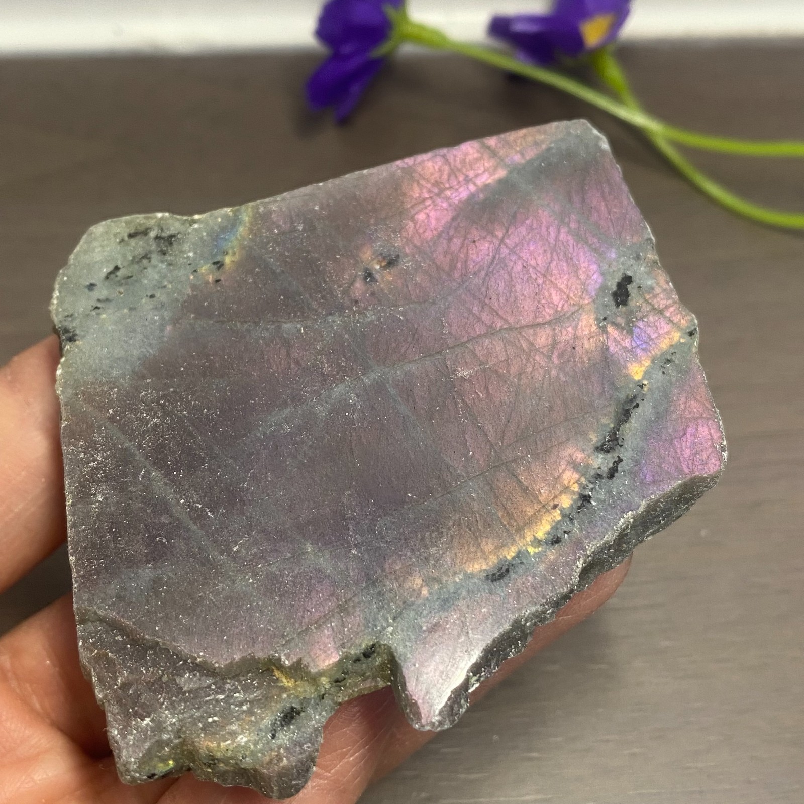 111.5g Top Labradorite Crystal Stone Rough Mineral Specimen Healing