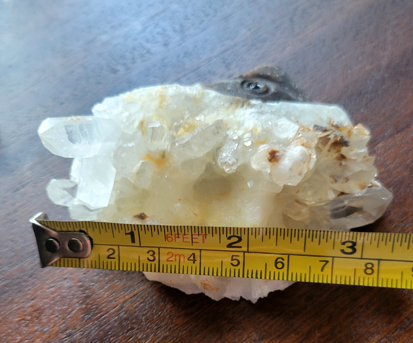 Natural Crystal Cluster Quartz Specimen Stone Hand-Carved ~ All Seeing Eye