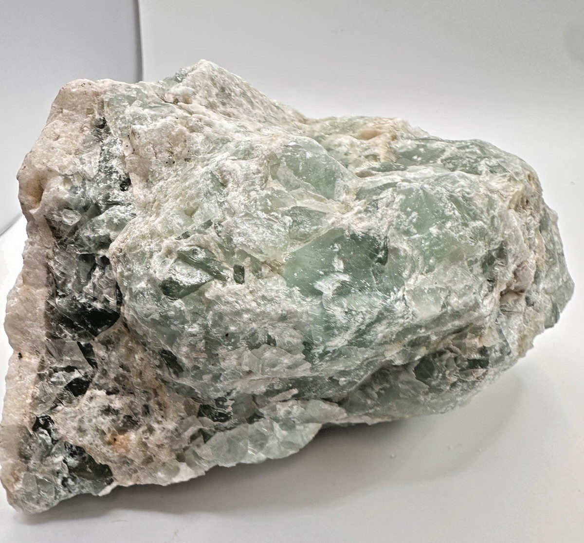 Mexico Green Fluorite Crystal Specimen 6 in 4 lb Druzy Layer