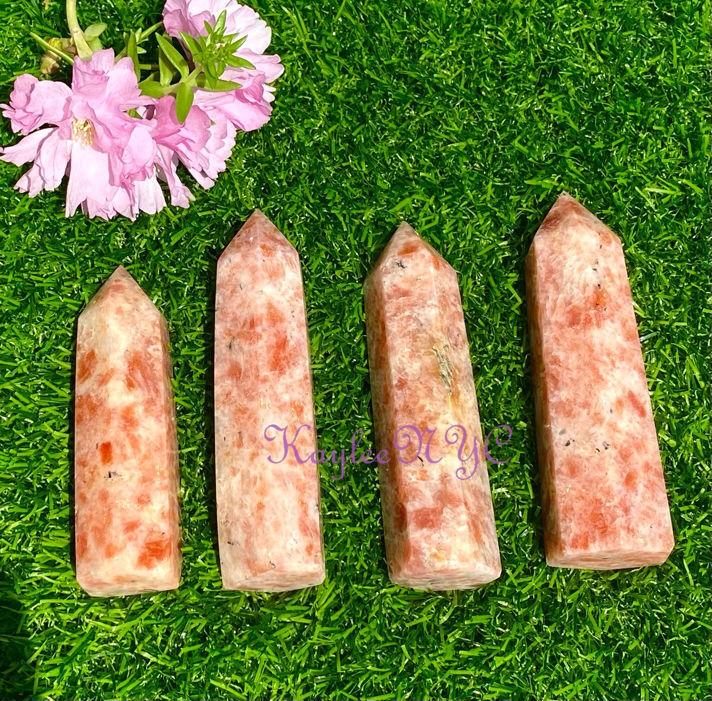 Wholesale Lot 1 Lb Natural Sun Stone Obelisk Tower Point Crystal Natural Energy