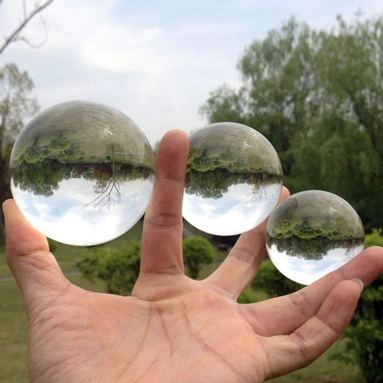 1pcs Clear Crystal Glass Globe Ball Stand 30-60mm (1.18-2.36in) Decor – NEW