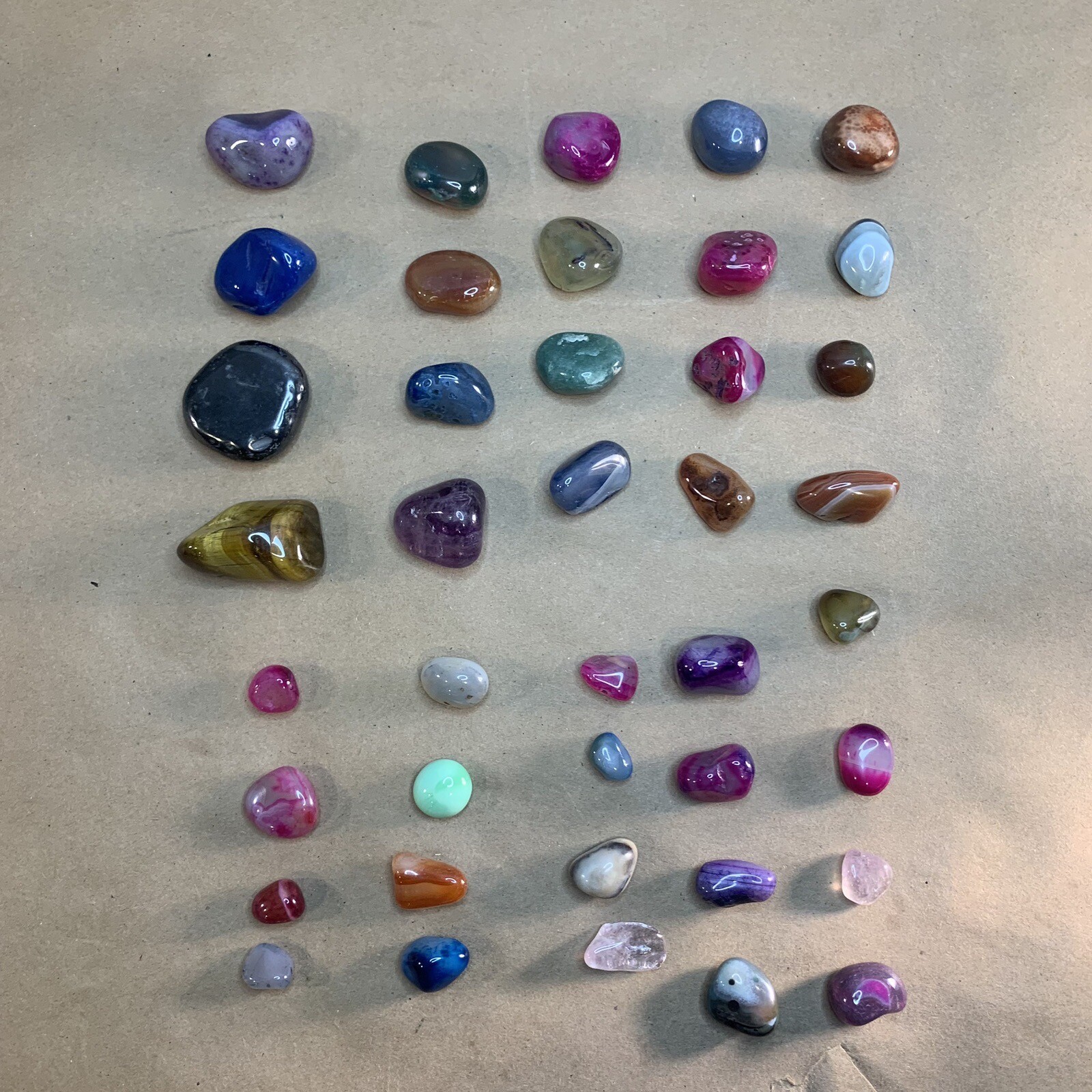 Assorted Multicolored Polished Crystals Stones 15oz