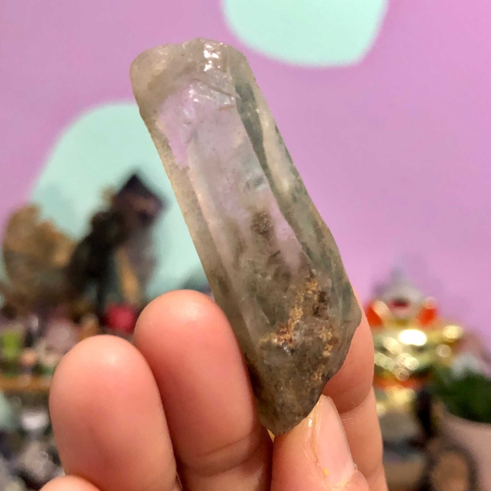 4x Brazil Ghost Phantom Quartz Crystal Energy Healing Chakras 40g 3.5-4.5cm