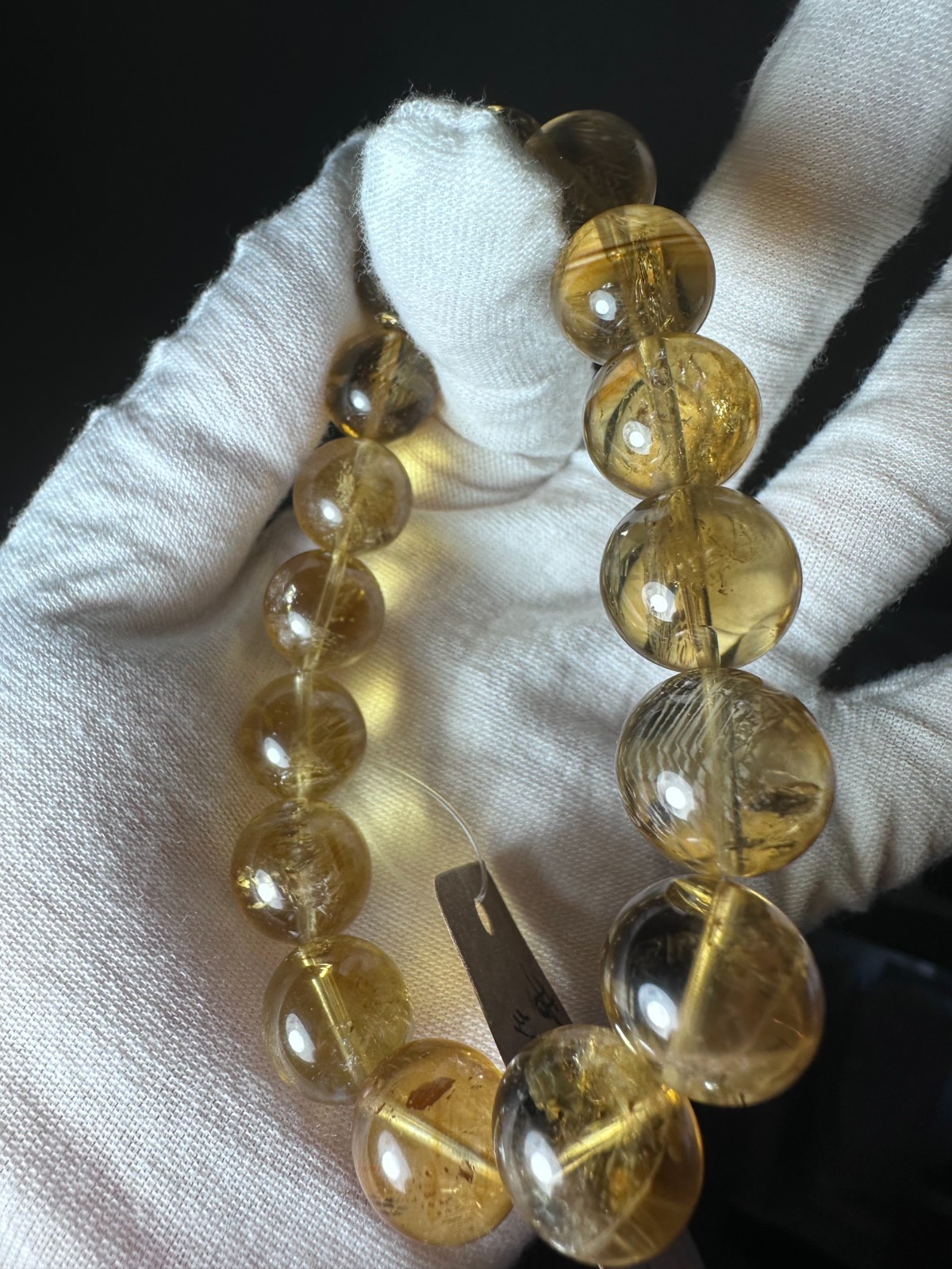 Premium Natural Citrine Quartz Bracelet 13.5mm Large Beads High Quality Genuine