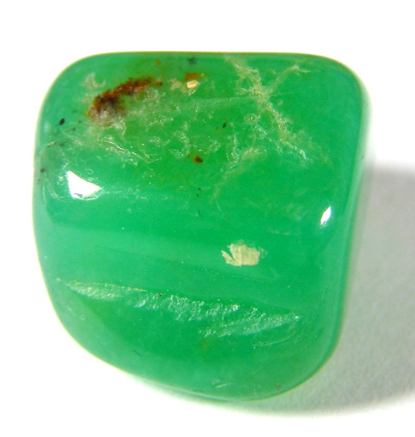 LOVELY GREEN CHRYSOPRASE TUMBLESTONE 2.0 x 1.5 cms 8.52 gms #4