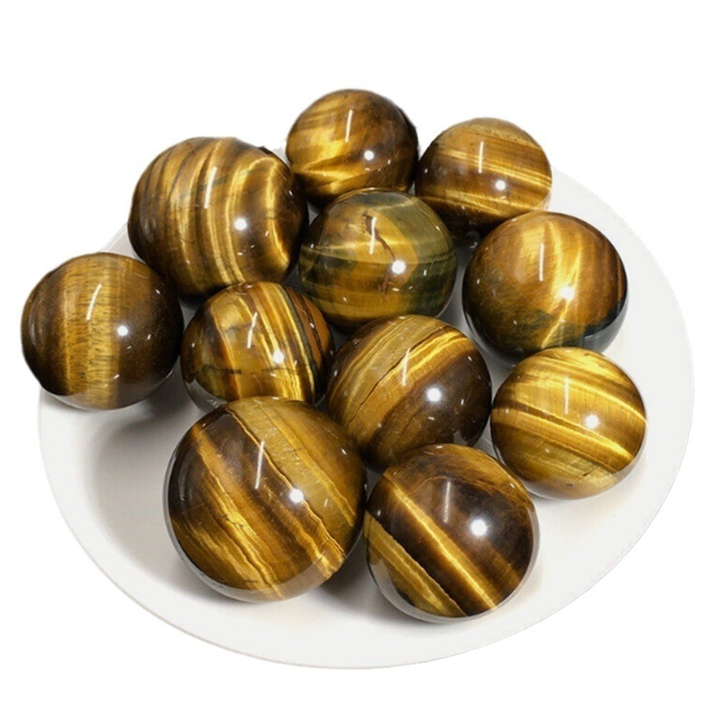 Natural Tiger-eye Sphere Crystal Ball Reiki Healing Stone Home Decor random 500g