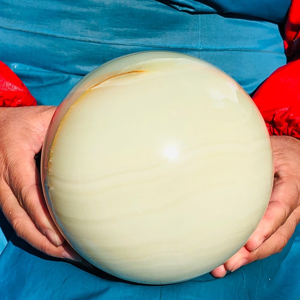 9.81LB Natural Afghan Jade Sphere Polished Crystal Healing Ball Home Reiki