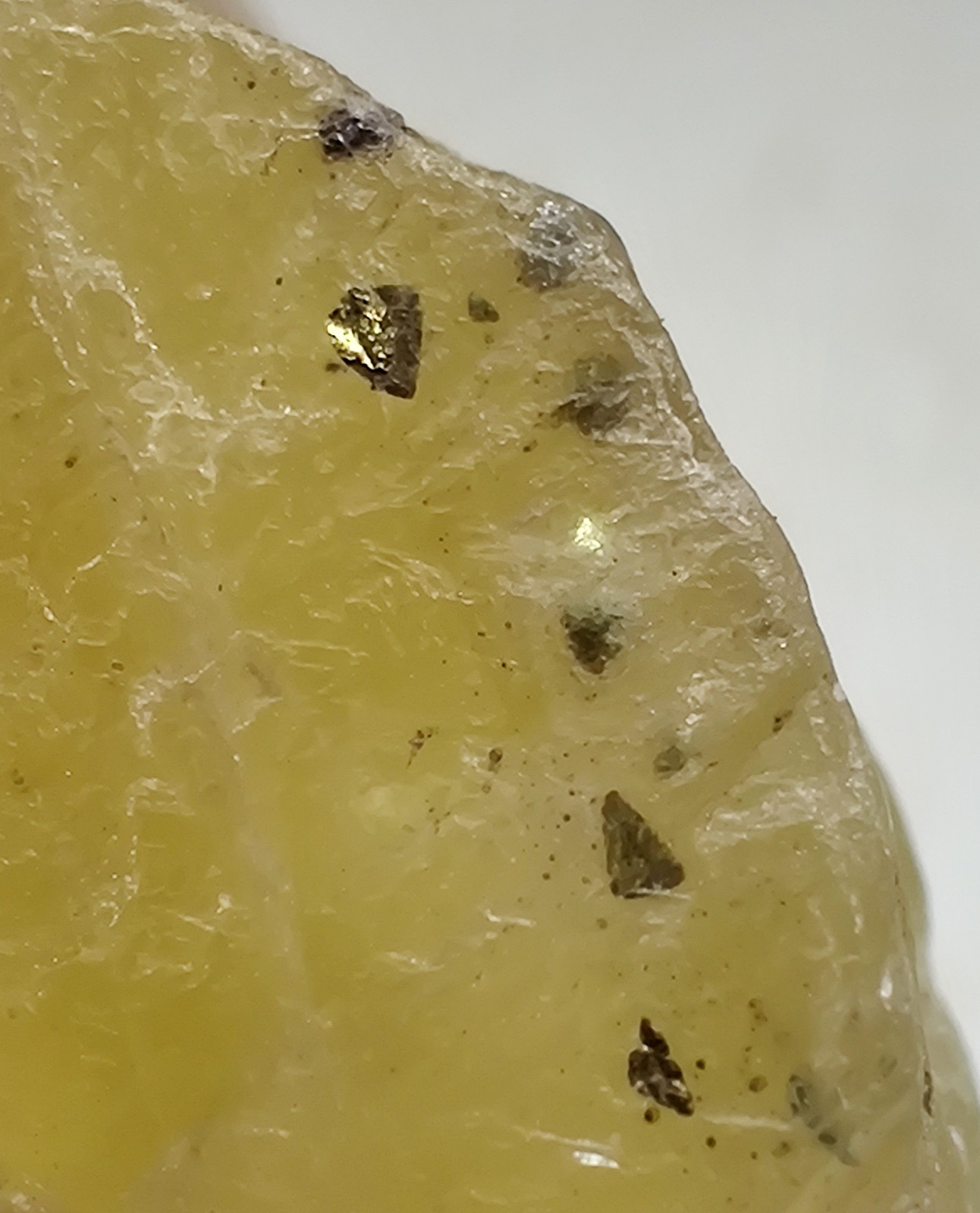 Fluorite crystal with Chalcopyrite inclusions. Cave in Rock, Illinois. 55 grams.