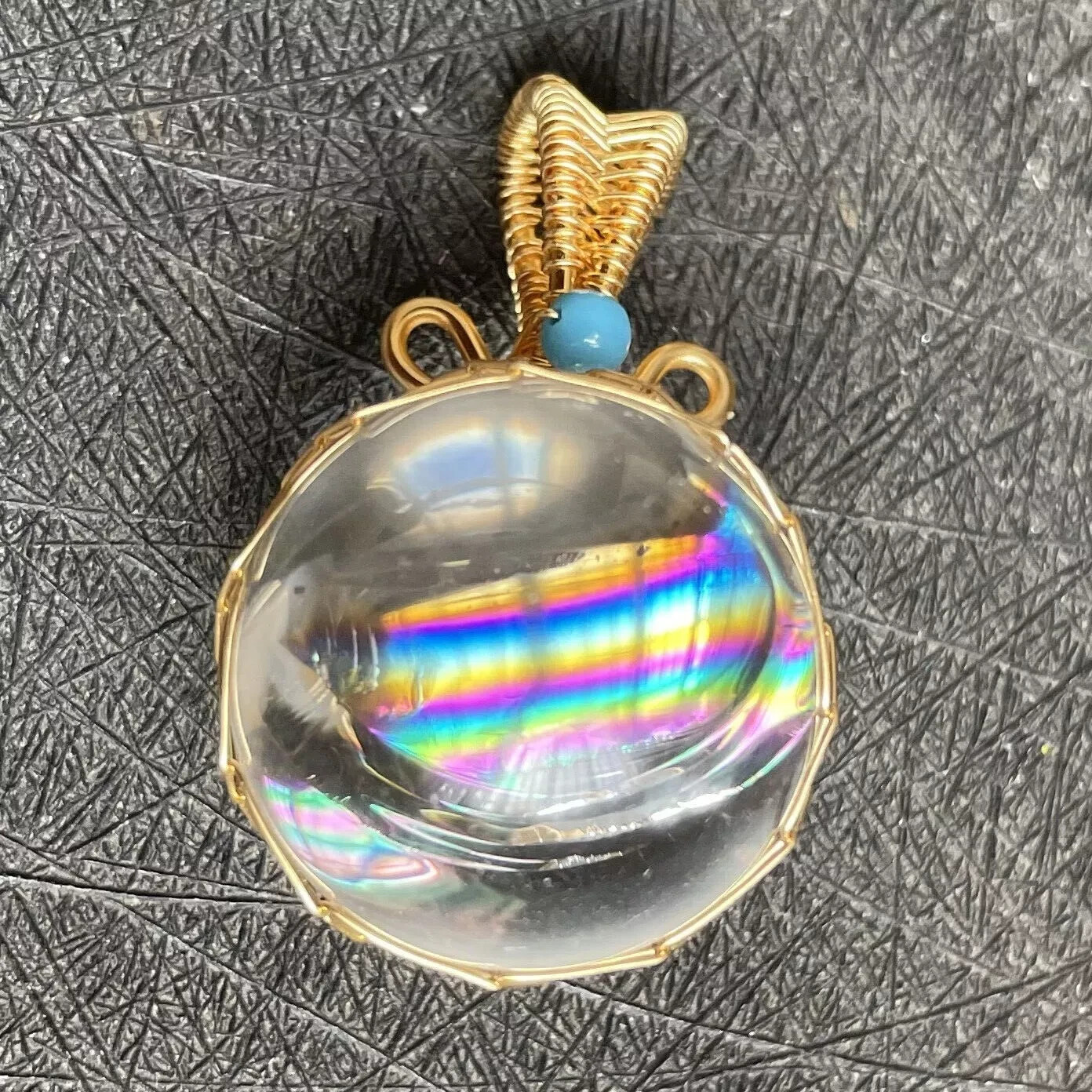 1PC Natural crystal Quartz sphere Rainbow Crystal Ball pendant Healing