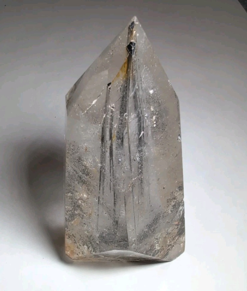 Large Black Tourmalinated Quartz / Black Rutilated Quartz Crystal – 3.75in