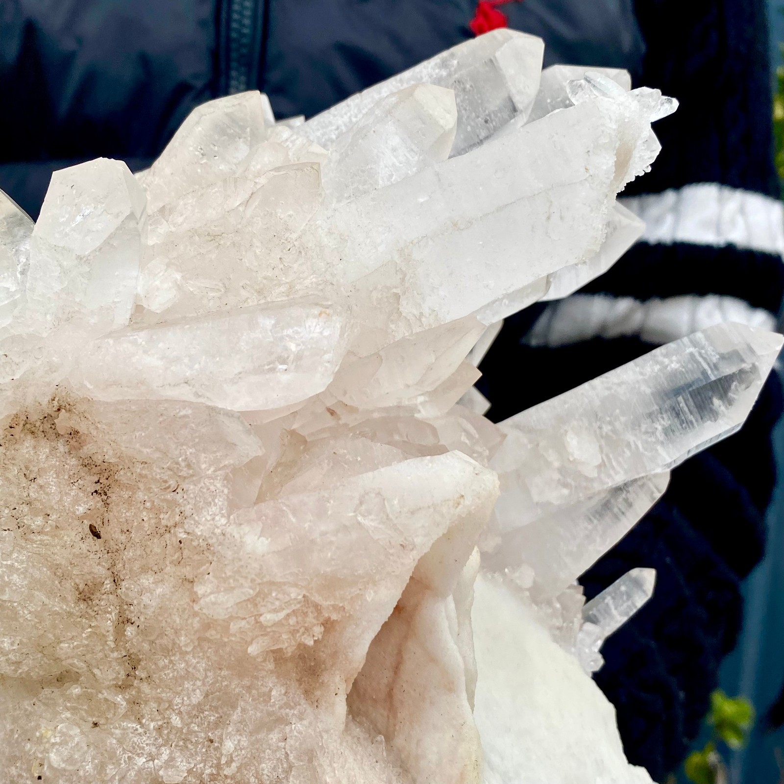 13.22LB A+++Large Natural white Crystal Himalayan quartz cluster /mineralsls