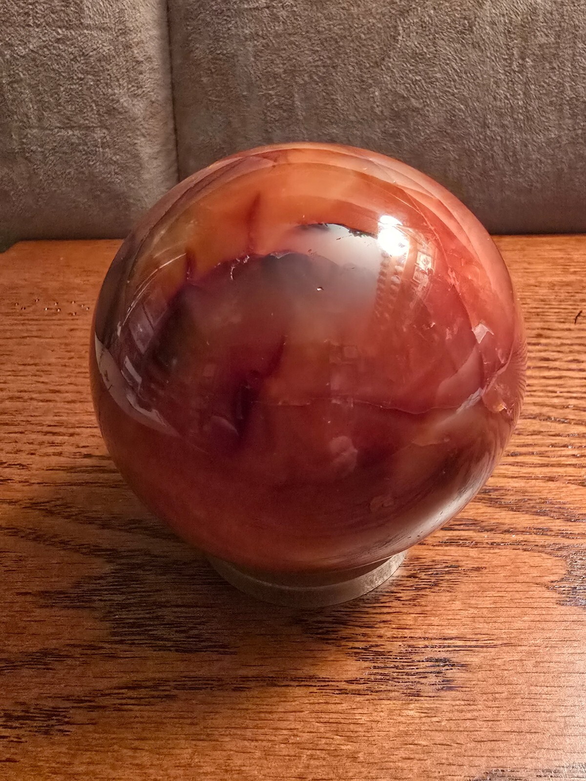 MINERAL CARNELIAN SPHERE VERY EXCELLENT NEVER DISPLAYED