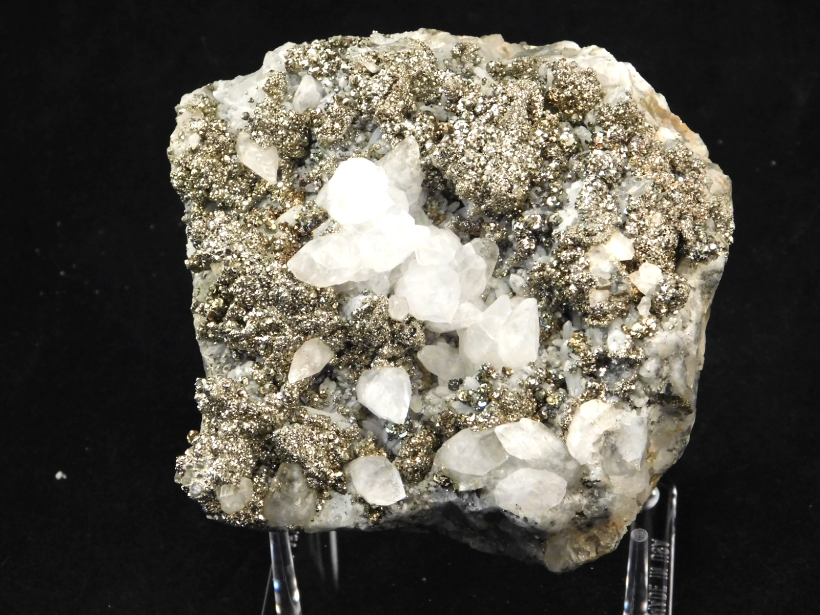 Big! Druzy PYRITE Crystal Cluster w/ Fluorescent Calcite Crystals Mexico 949gr