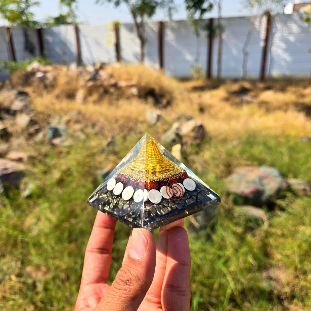 Orgonite Pyrite Pyramid Vastu Money Magnet Feng Shui EMF Protection and Healing