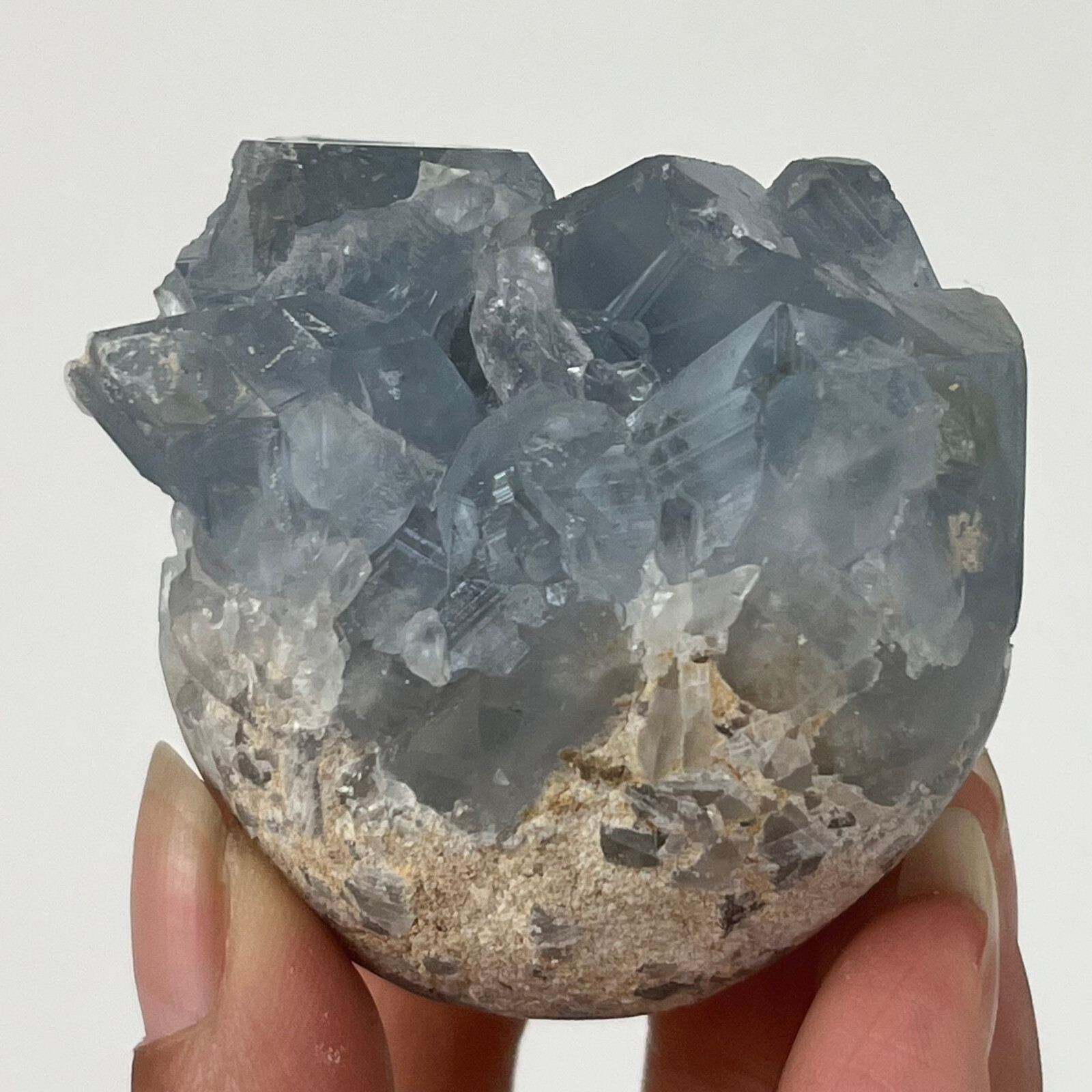 290g Natural Blue Celestite Crystal Geode Cave Mineral Specimen HEALING A54