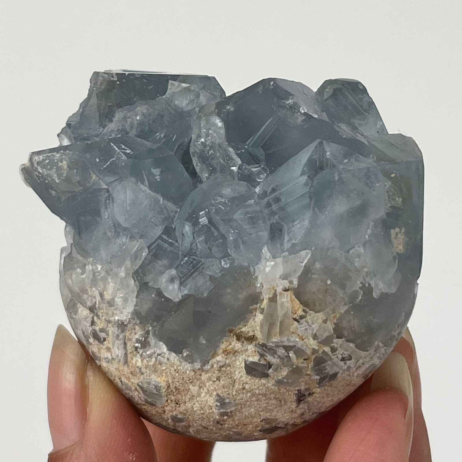 290g Natural Blue Celestite Crystal Geode Cave Mineral Specimen HEALING A54