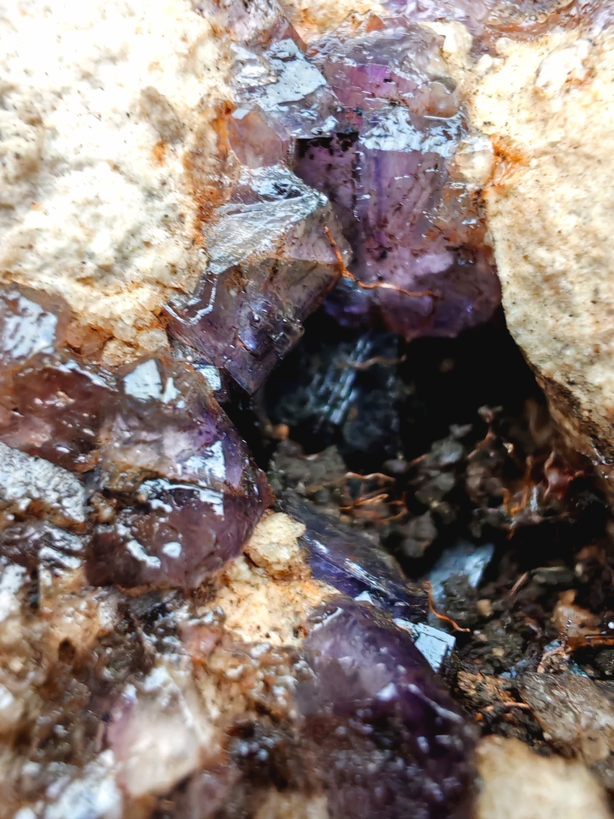Blue John Fluorite Large Raw Crystal Cluster On Fossil Matrix