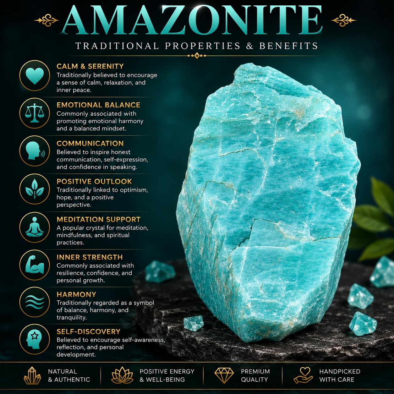 Large 1.25-2.0” Natural Amazonite Raw Crystals Stones for Meditation, Chakra,…