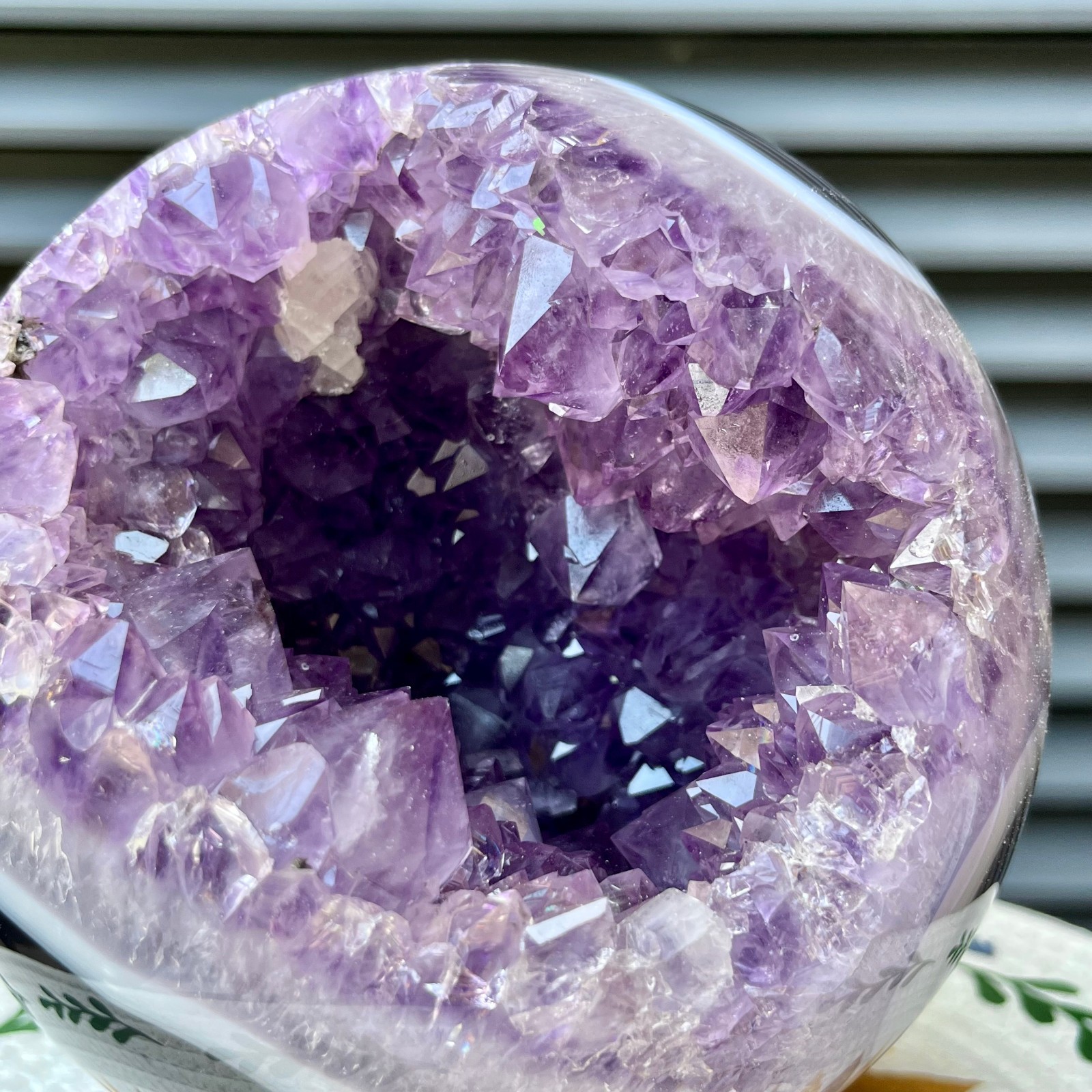 9.9 lb Natural Amethyst Geode Sphere Crystal Druzy Ball Gift Display Decor