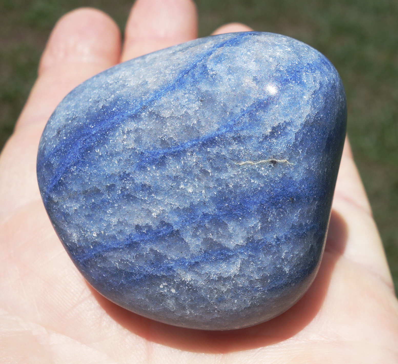 Blue DUMORTIERITE in Quartz Crystal Brazil Freeform Polished New Old Stock #3