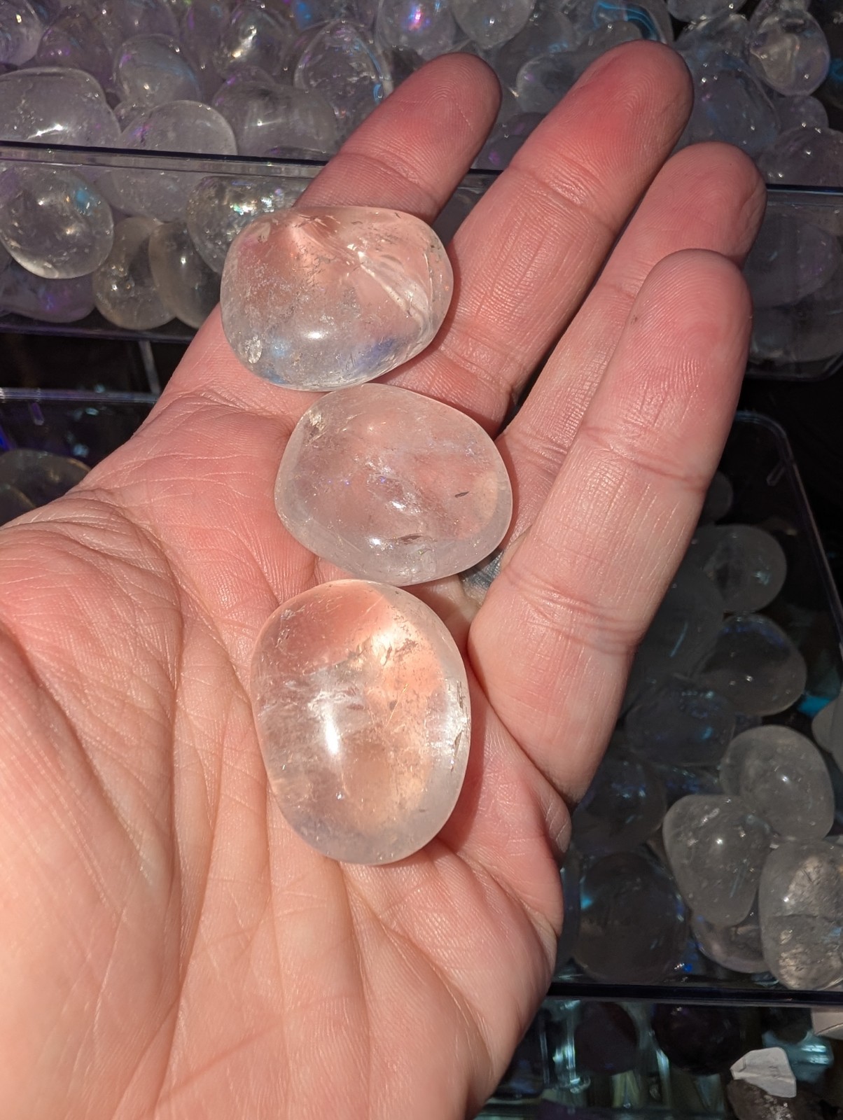 Large Grade A Clear Quartz Tumbled Stone | Genuine Natural Crystal | 1.2–1.8″