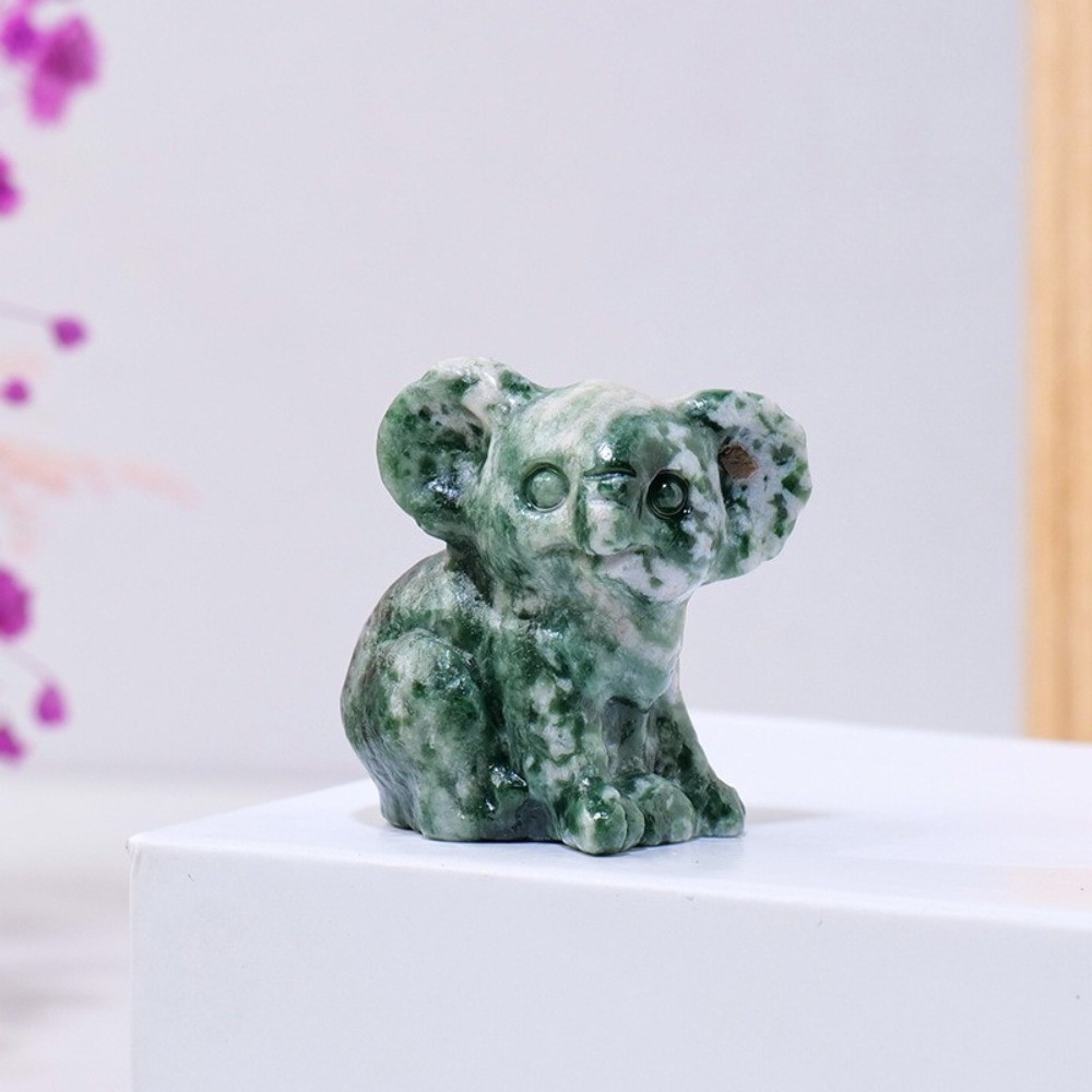 Natural Mixed Crystal Koala Statue Carving Reiki Healing stone Decor Gift random