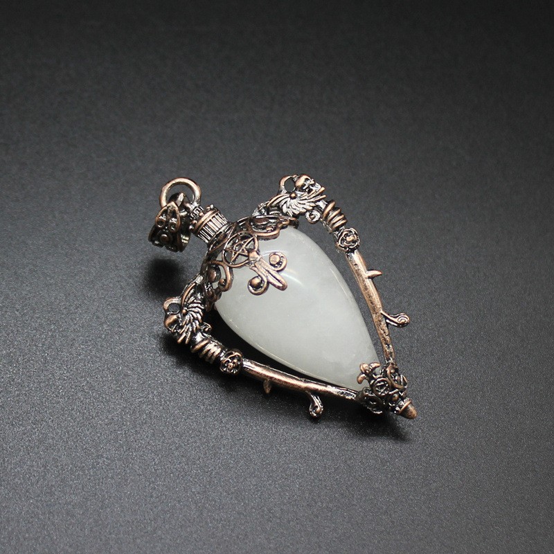 3-5PCS Natural stone crystal retro style bottle necklace tiger eye stone pendant