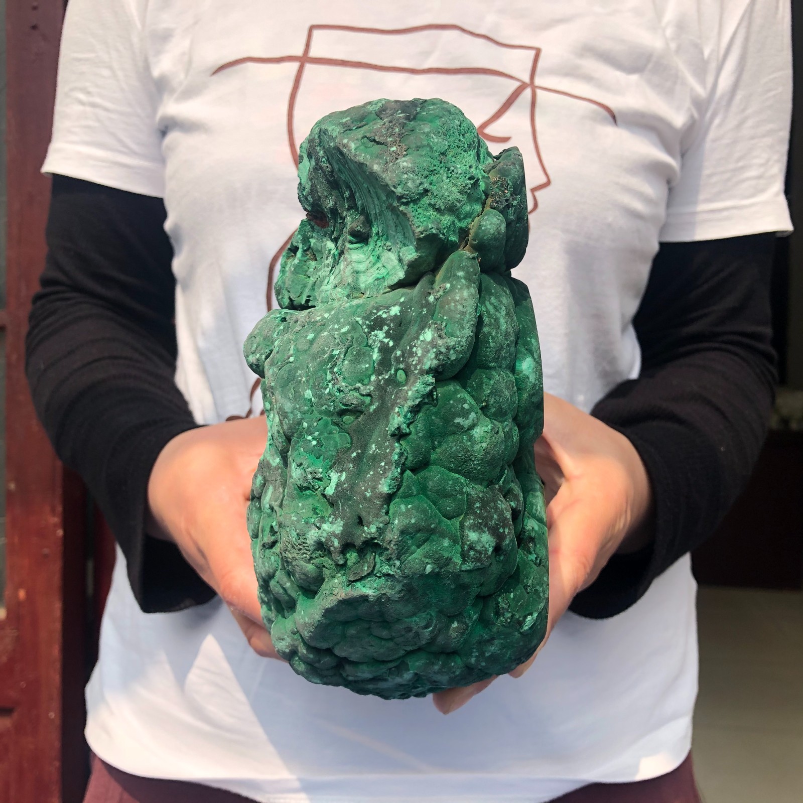 10.4LB Natural glossy malachite cat eye quartz crystal mineral specimen Healing