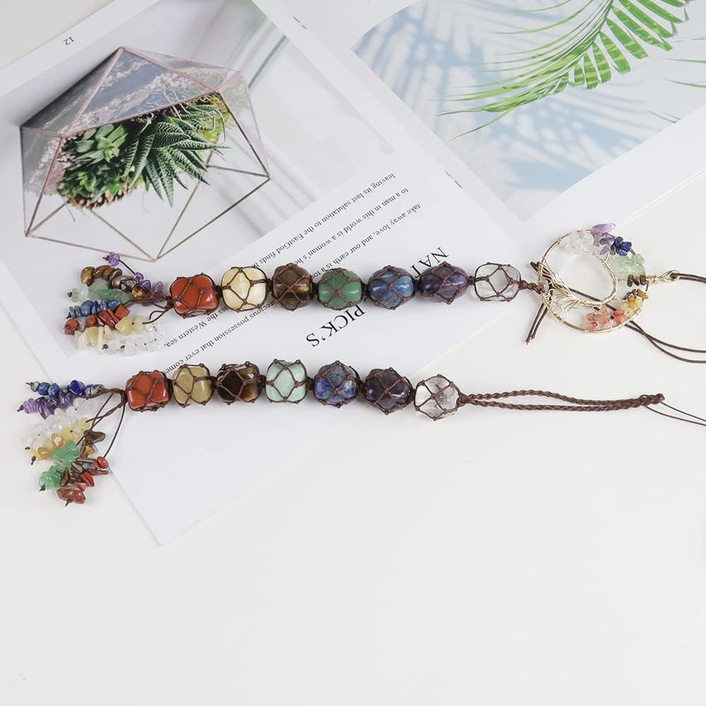 7 Chakra Stone Healing Crystal Tree of Life Wall Hanging Home Interior Decoratio