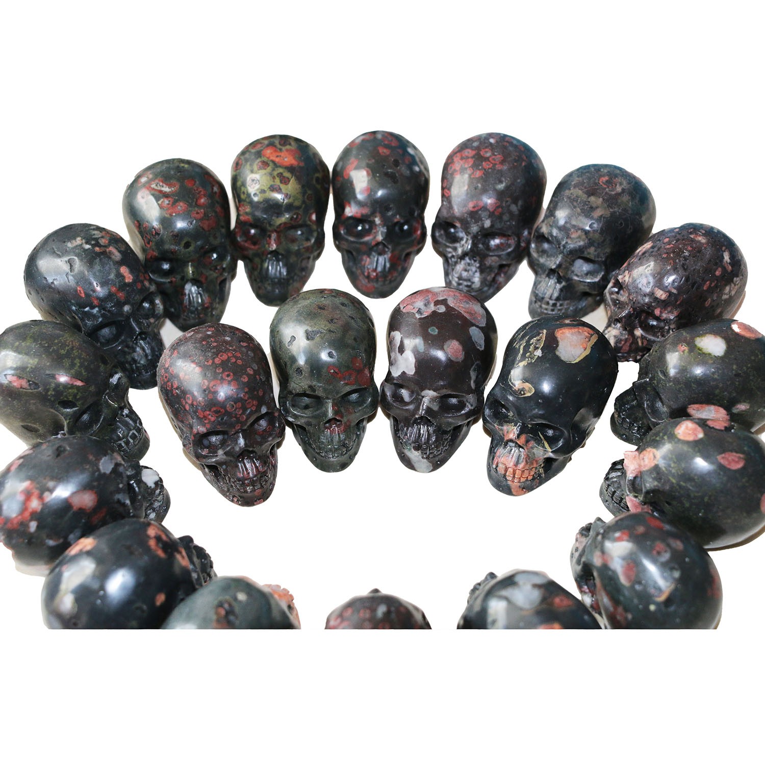 2″ PLUM FLOWER STONE Carved Crystal Skull Realistic Healing Randomly Send 1pc #2