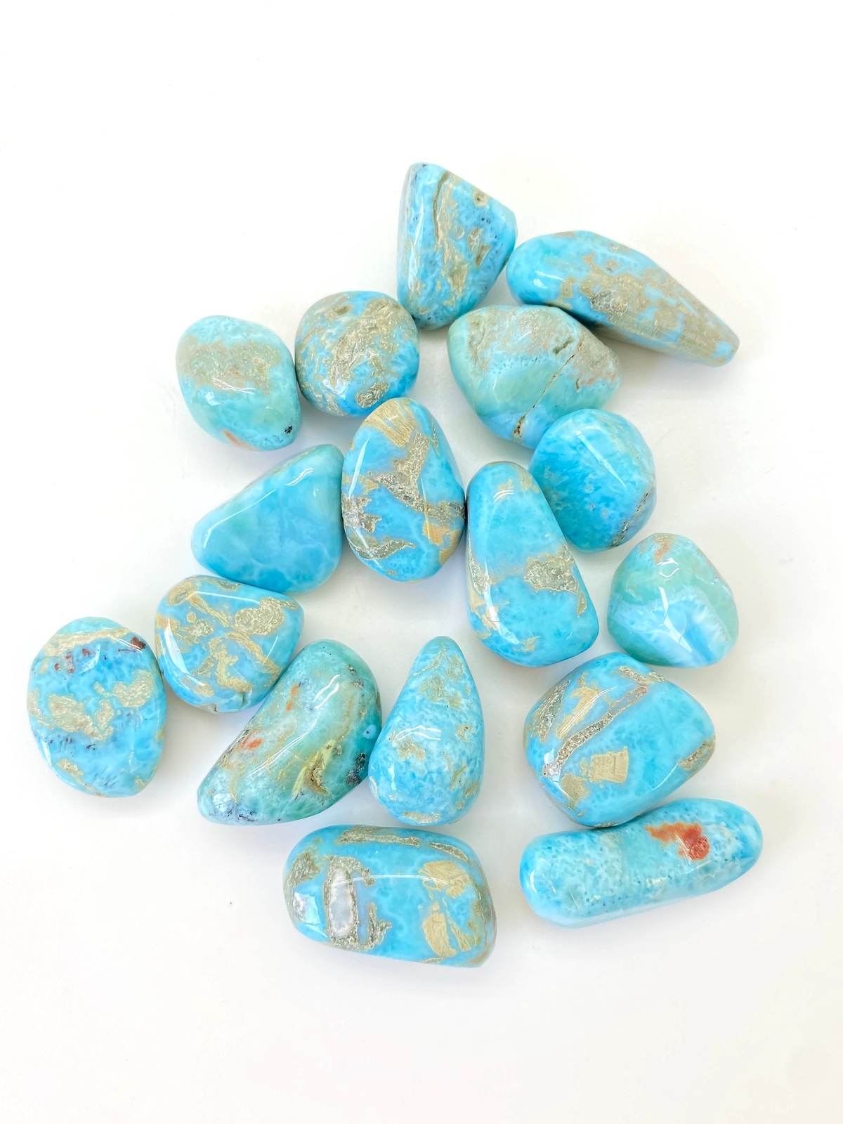 Larimar Tumbled Stone (Grade AB) Natural Larimar Crystal from Dominican Republic