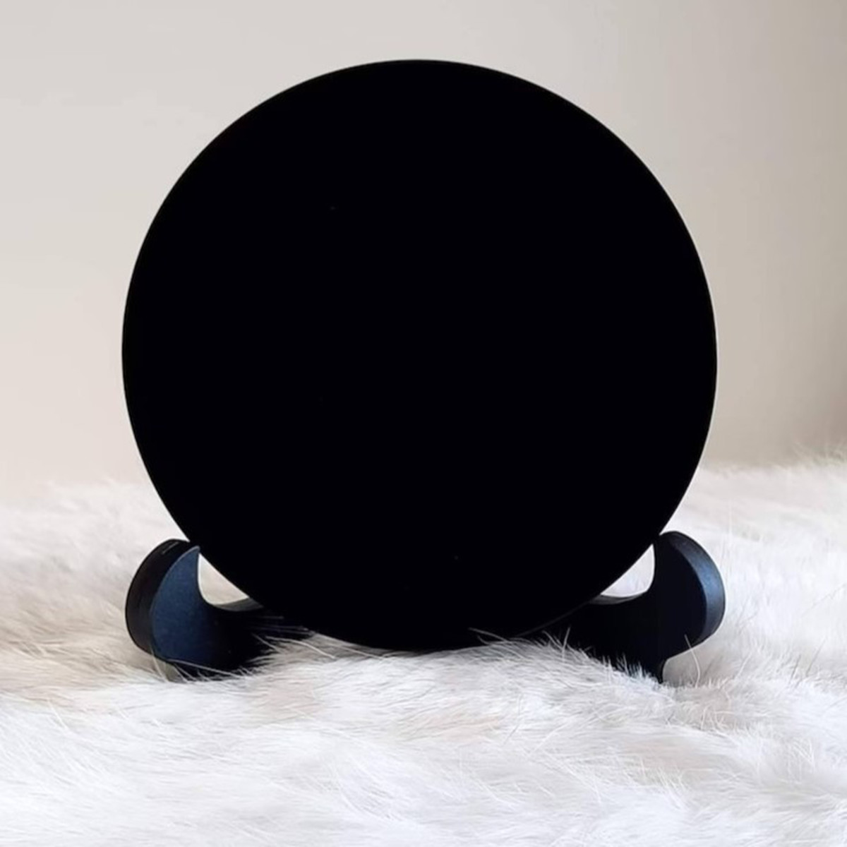 Polished Black Obsidian Crystal Scrying Mirror Healing Energy Home Decor Gift