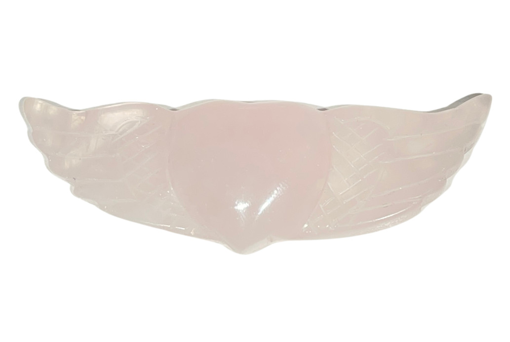 Rose Quartz Heart With Wings – Love, Compassion, Emotional Healing