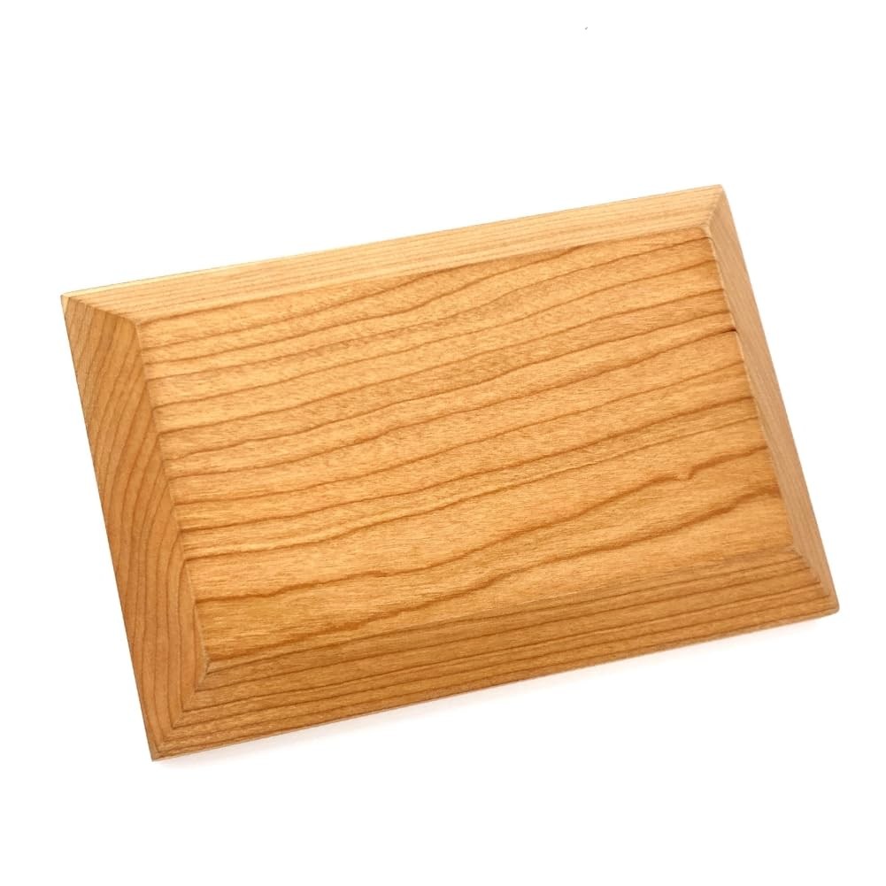 Solid Cherrywood Pedestal, Rectangular Wood Display Base with Bevel, Modern F…