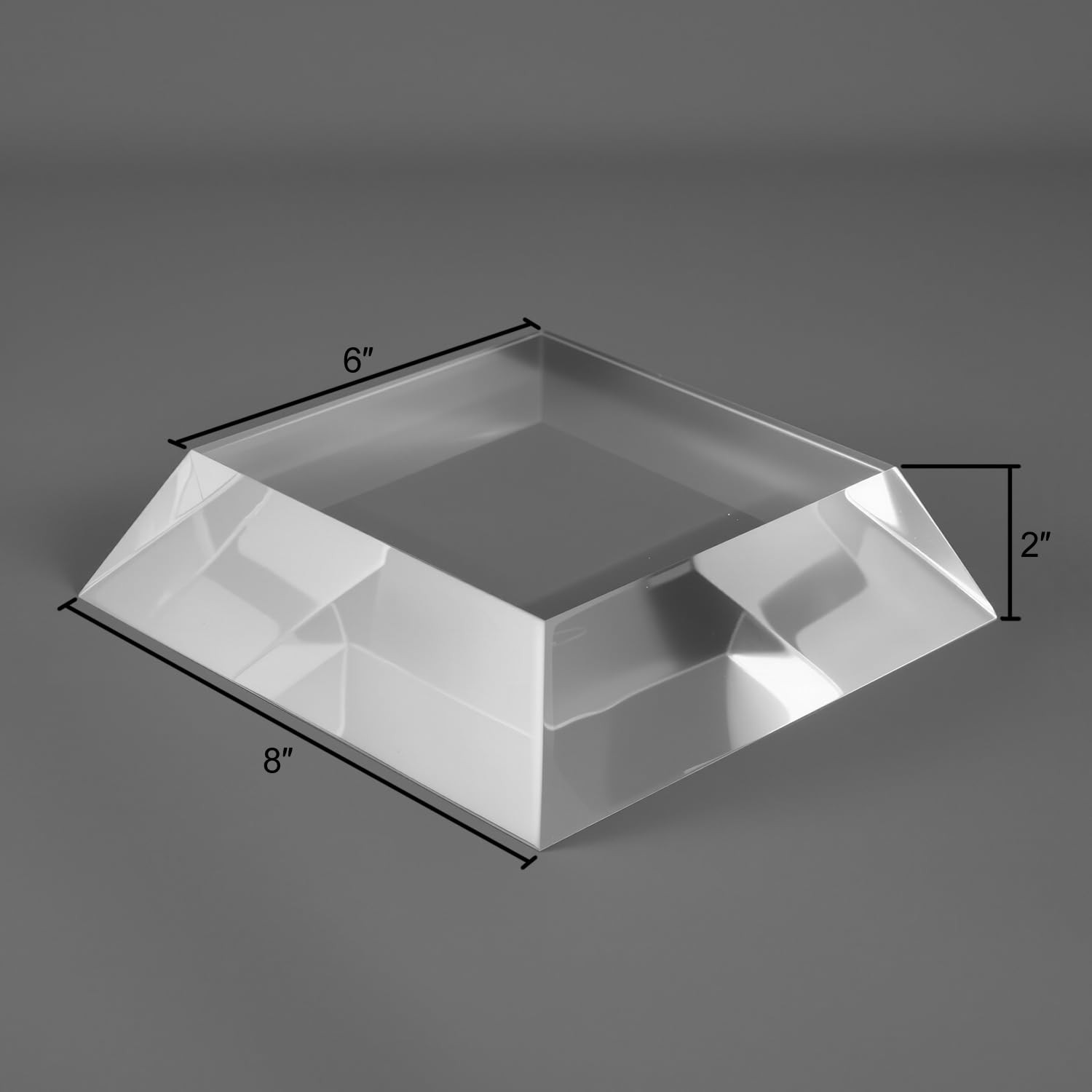 2in Thickness Trapezoid Cut Solid Acrylic Display Block Clear Polished Pedest…