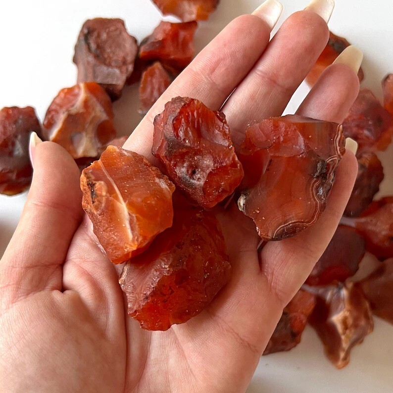 Raw Rough Carnelian Crystal Stone Chunk Healing Mineral Rocks Specimens 1PCS